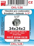CH1/126   SADA 1/2" 34x24x2 vodo.šr. holand. pryž EPDM E628 10ks
