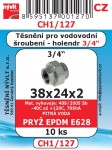 CH1/127   SADA3/4" 38x24x2 vodo.šr.holand. pryž EPDM E628 10ks