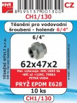CH1/130   SADA 6/4" 62x47x2 vodo.šr.holand. pryž EPDM E628 10ks