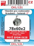 CH1/131   SADA 2" 78x60x2 vodo.šr.holand. pryž EPDM E628 10ks