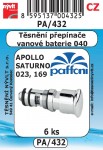 PA/432   SADA přepínače vanové baterie  těsnění Paffoni 6ks