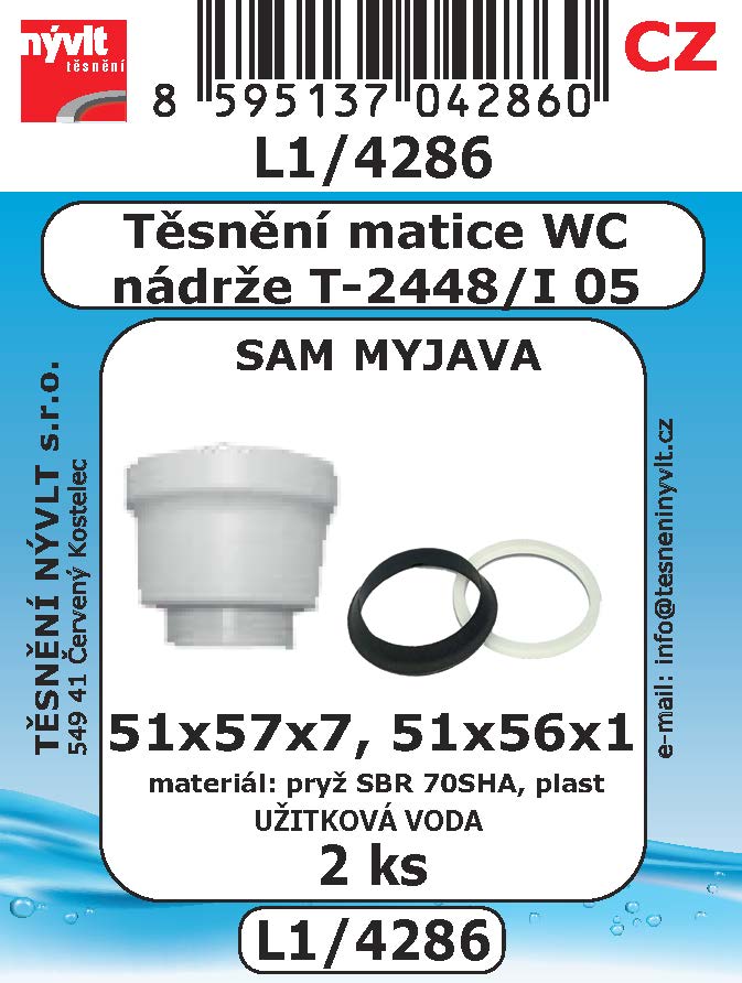 L1/4286  SADA těsnění matice WC T-2448/I05 2ks